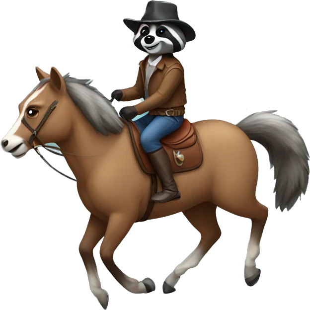 Raccoon riding a horse emoji