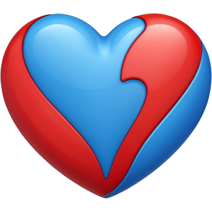 corazon azul y rojo emoji