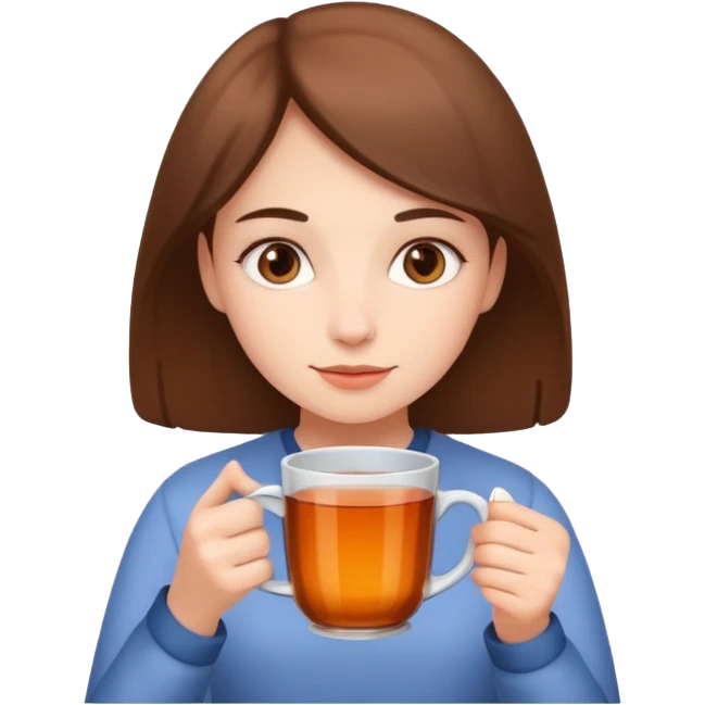 Девушка с кружкой чая emoji