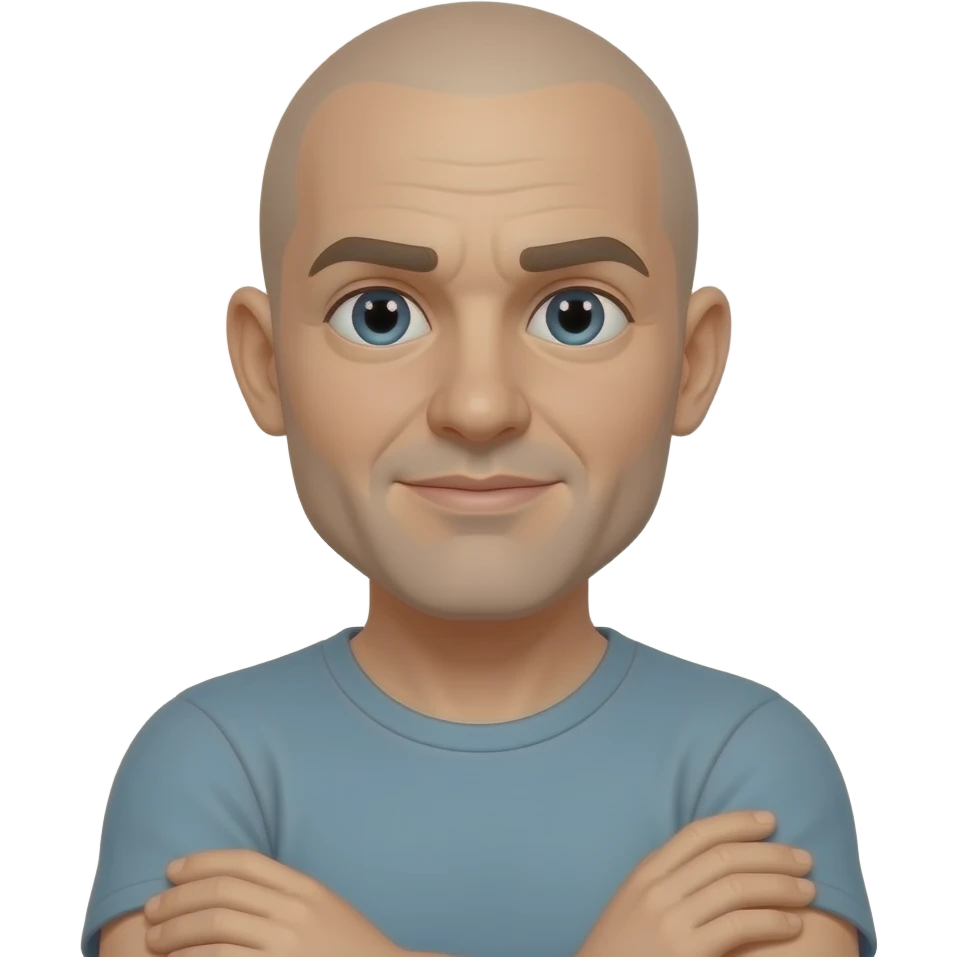 Bald guy shrugging emoji