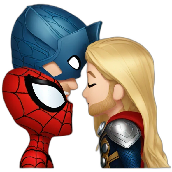 spider man kiss thor emoji