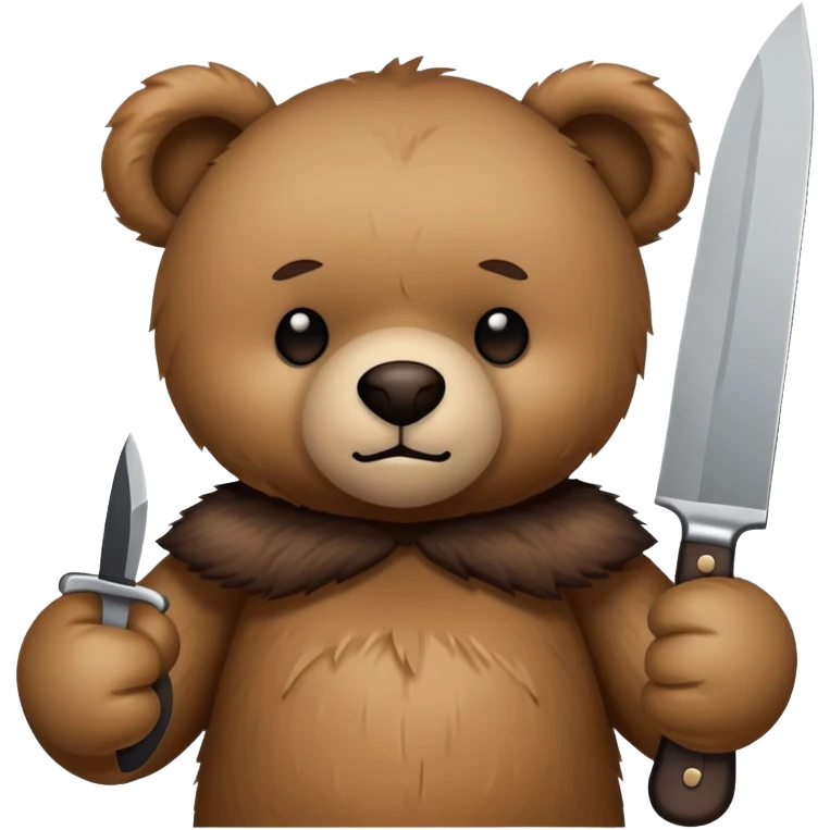 teddy bear holding a knife emoji