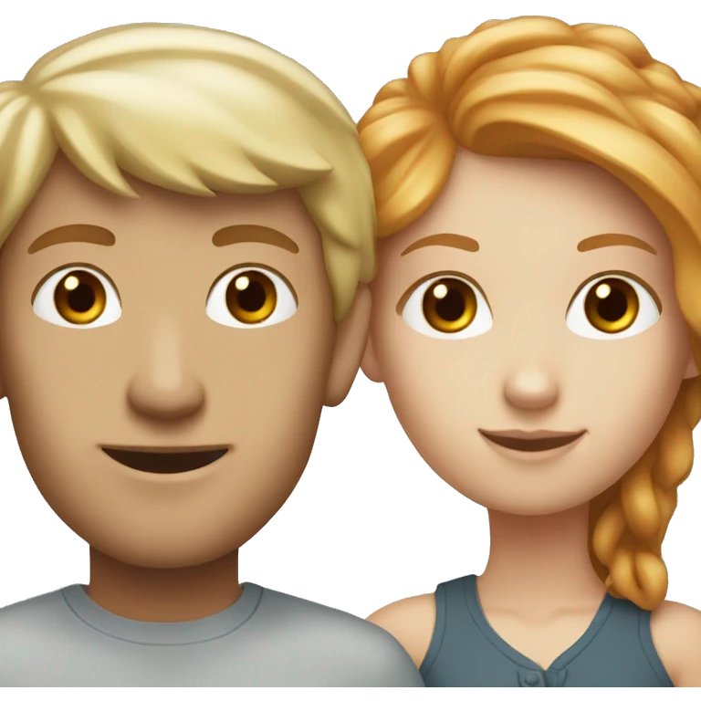 Blonde girl and redhead guy emoji