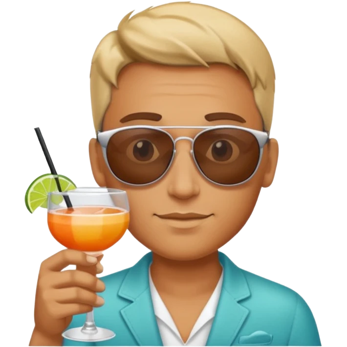 Chat avec un coctail emoji