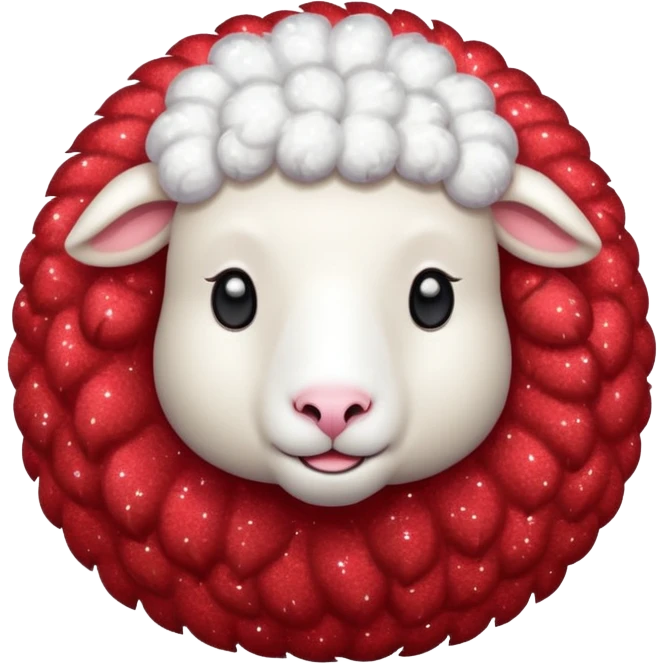 red glitter sheep emoji