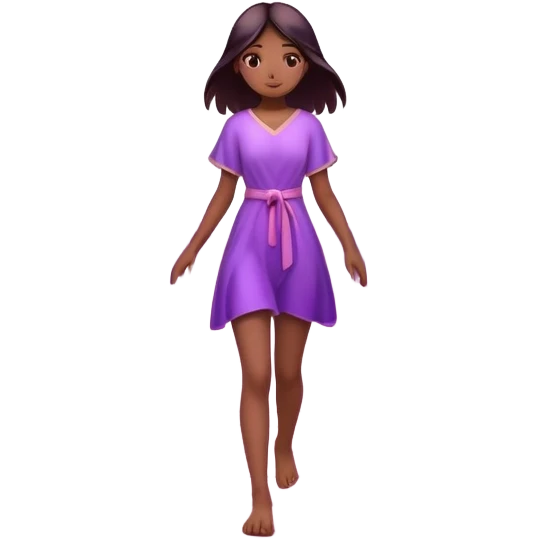 
A small figure walks across a glowing bridge, holding soft pink and purple orbs in each hand—symbolizing compassion and forgiveness. A gentle heart aura trails behind them, showing healing in motion. emoji