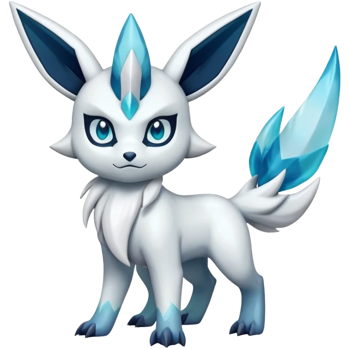 Shiny Dark Pastel Sparkly Absol-Glaceon-Zangoose-Hybrid (Full body) emoji