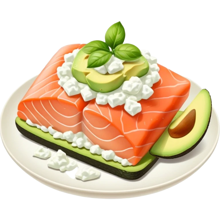 Smoke salmon with avocado and cottage cheese emoji