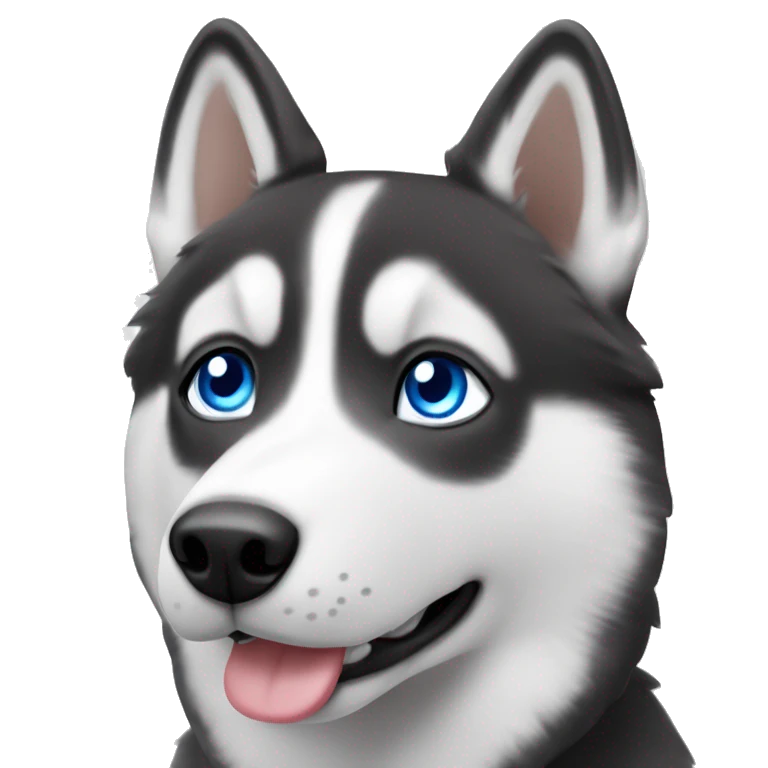 husky ￼ with blue eyes ￼ emoji
