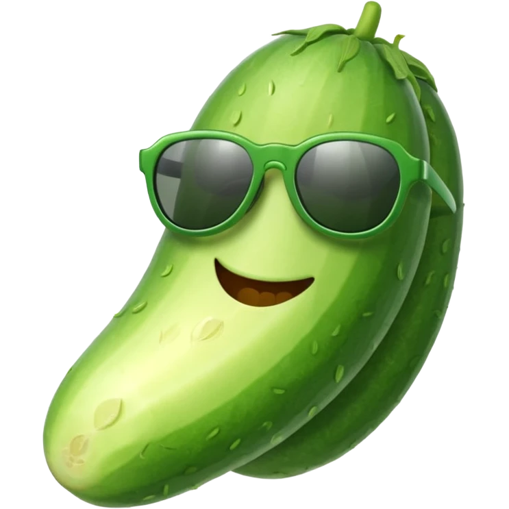 cucumber with sunglasses on emoji