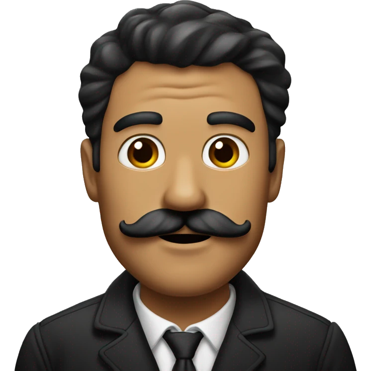 homme noir avec la moustache rasée des deux coté emoji
