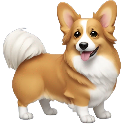 Long haired corgi emoji