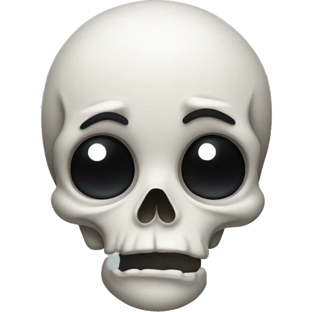 skull emoji with crying tears emoji