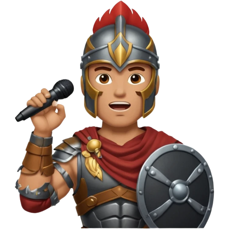 spartan singing with micro emoji