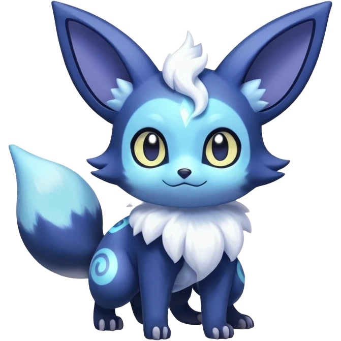 Shiny snowy pastel Nebulae Noibat-Meowstic-Umbreon-Fakémon-hybrid-creature (full body)  emoji