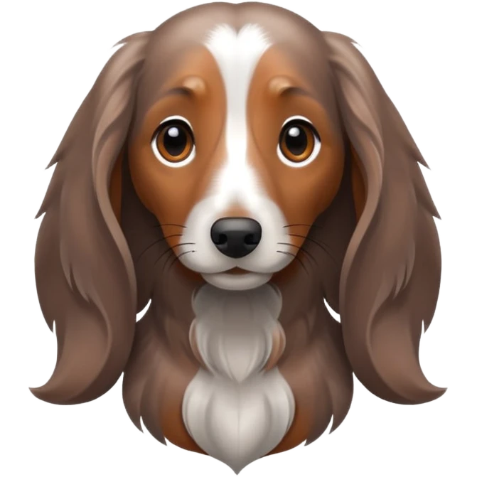 Dapple long haired dachshund  emoji