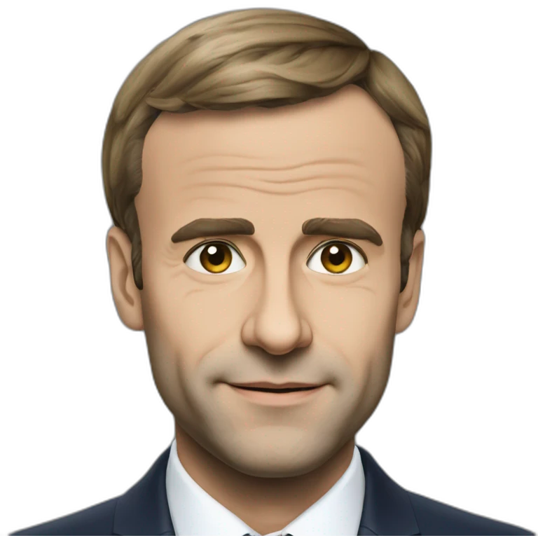Macron avec une M4 emoji