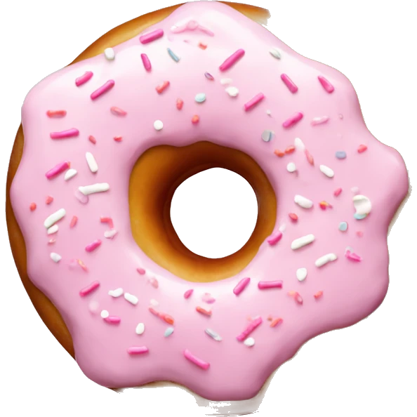 Donut with white icing  and light pink sprinkles emoji
