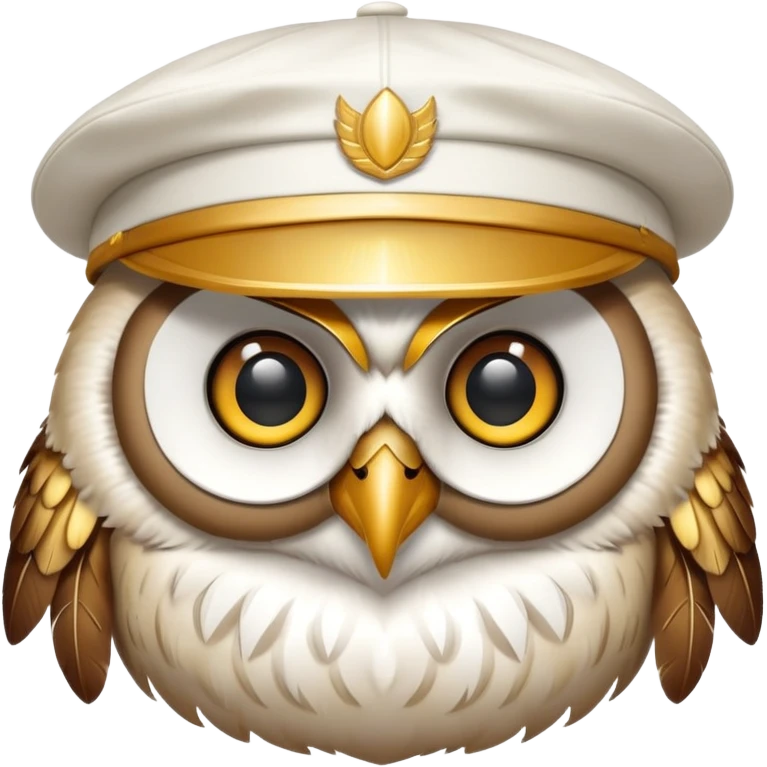 golden owl with shiny feathers in a cap emoji