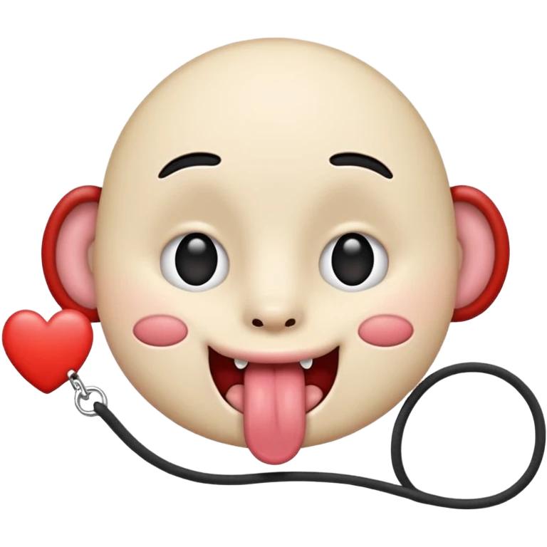 IOS heart eyes face with tongue out on leash emoji