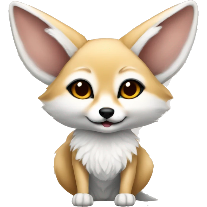 Fennec fox with white heart  emoji