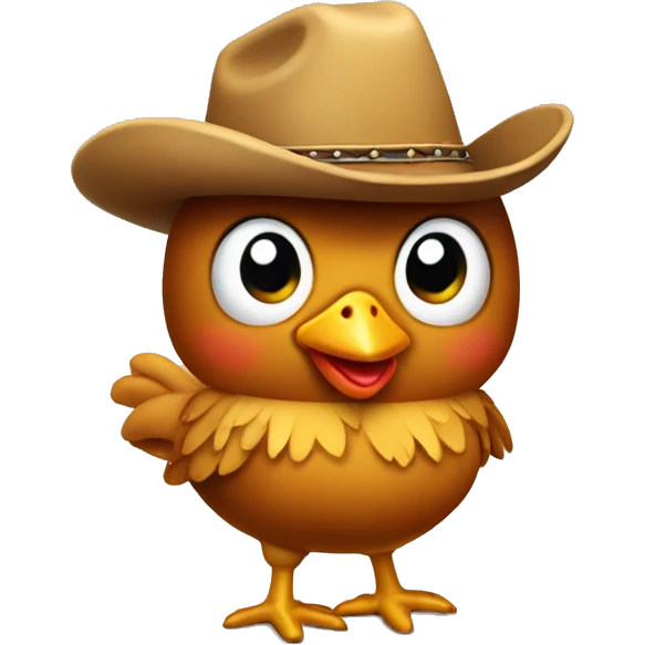 chicken in cowboy boots and hat emoji