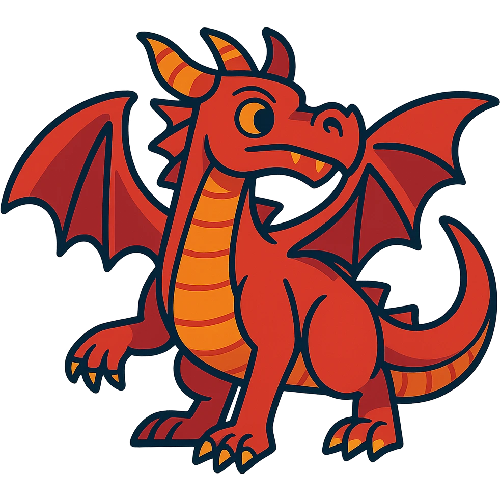 red dragon in vibrant toon style emoji