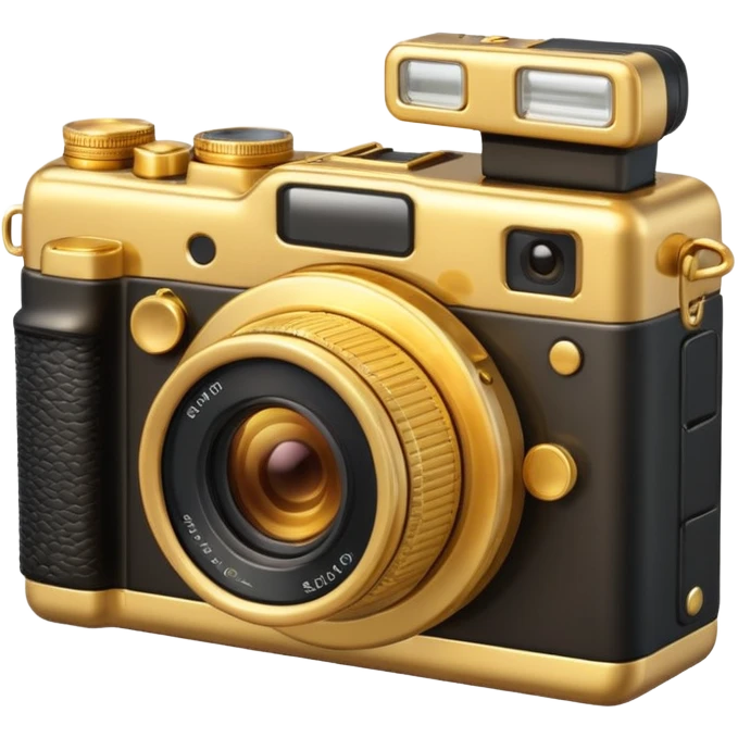 a premium to quality made of gold photocamera emoji