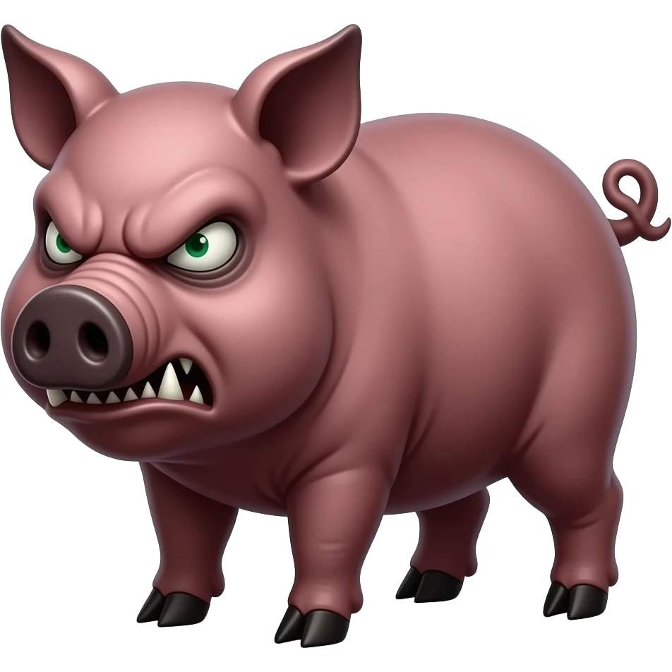 Scary evil mean angry Demonic pig emoji