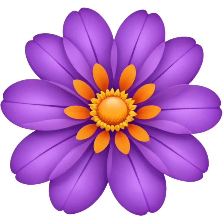 purple orange flower emoji