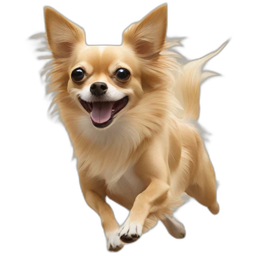 Long hair sand chihuahua running in Hollywood park emoji