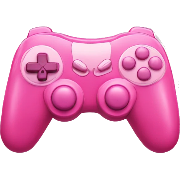 Vibrant pink colored gaming controller with light pink buttons  emoji