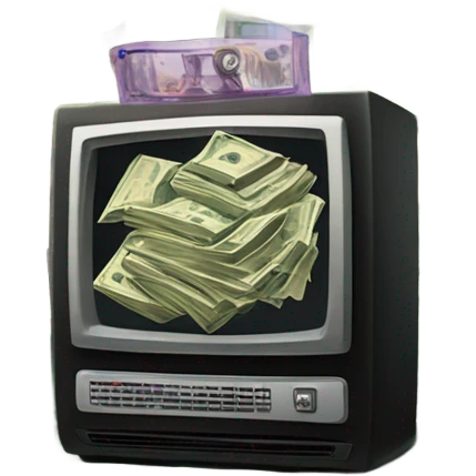 tv with money emoji