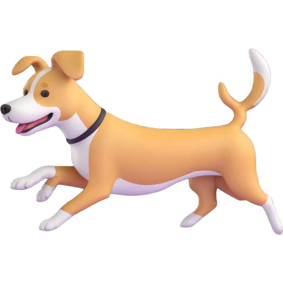 fast running black and white dog emoji