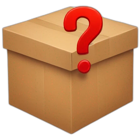 red mystery box with question mark emoji
