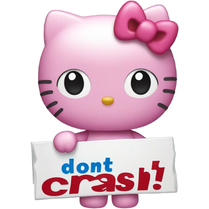 Hello kitty holding a sign that says “don’t crash out” emoji