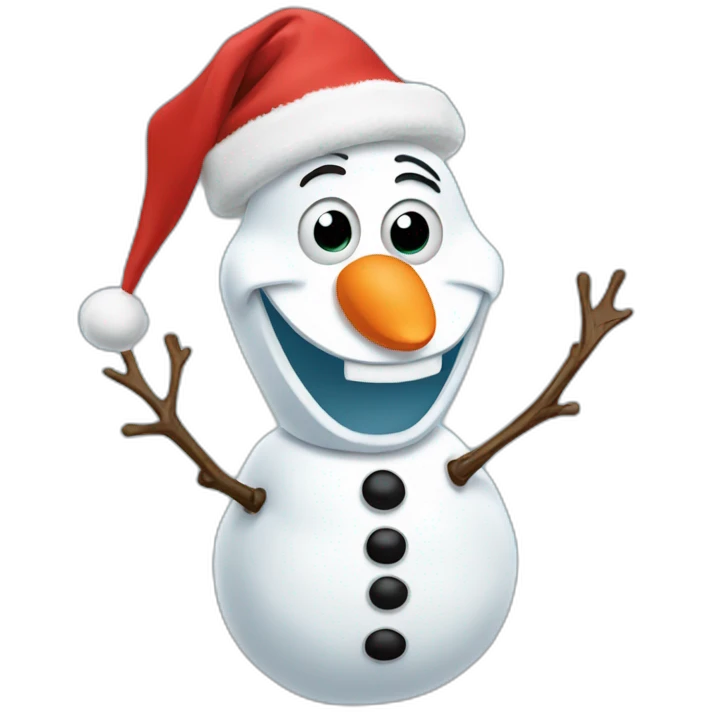 olaf wearing a Santa hat emoji