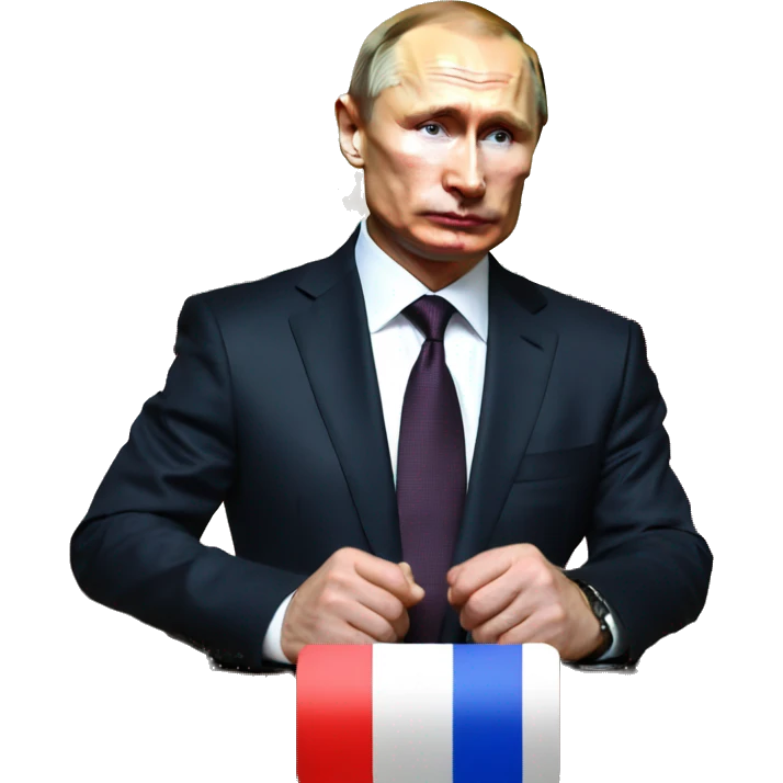 Putin against the background of Moscow emoji