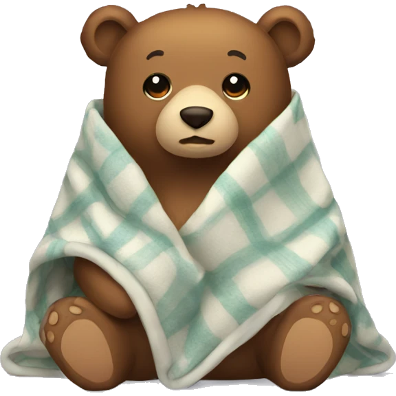 bear cozy in blanket emoji