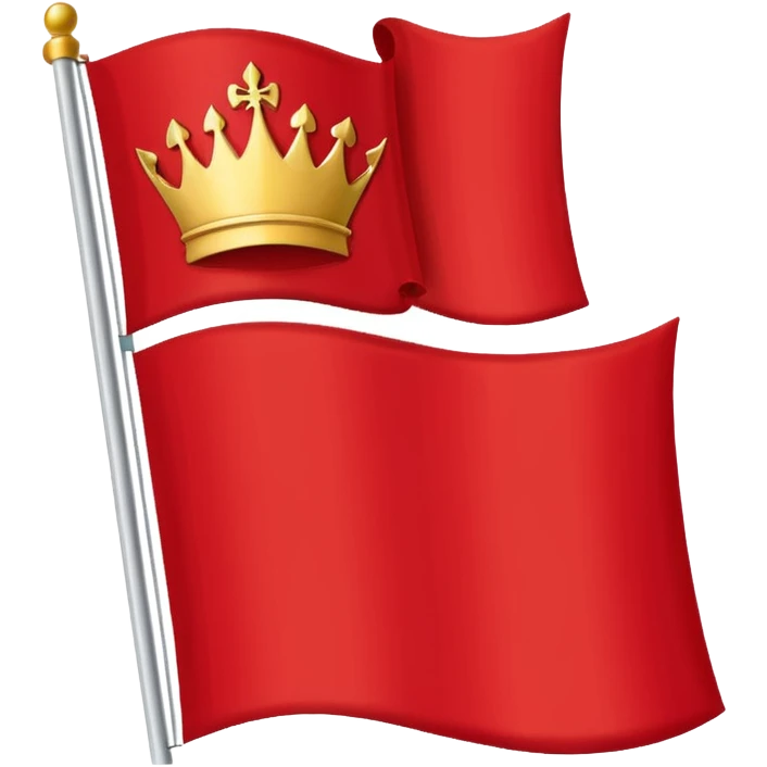“Emoji-style red waving castle flag, flat clean lines, simple heraldic shape, no castle shown.” emoji
