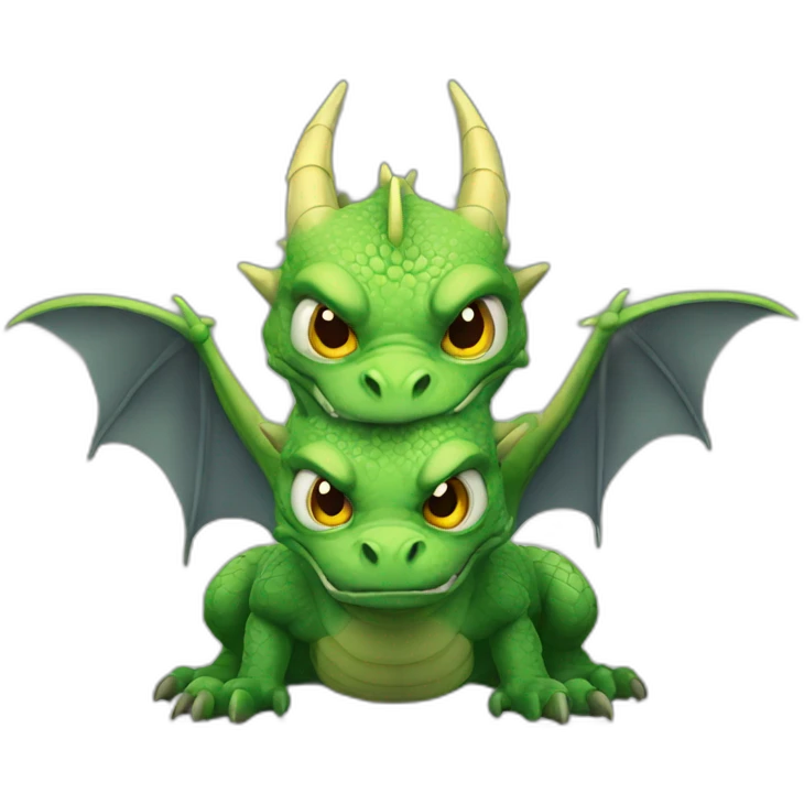 Three headed dragon angry emoji