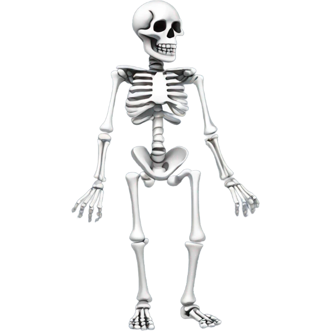 Skeleton made out of chrome emoji