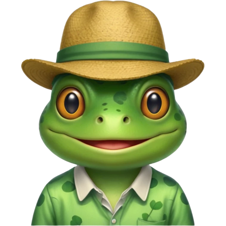 frog with hat and shirt emoji