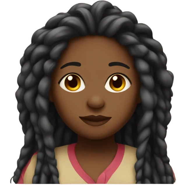 fat black girl with dreads emoji
