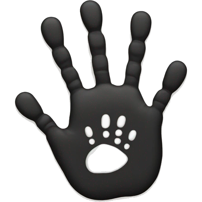 black 5 fingered handprint emoji