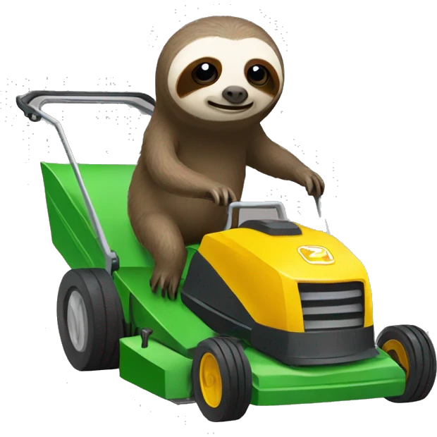 Sloths pushing lawn mower emoji
