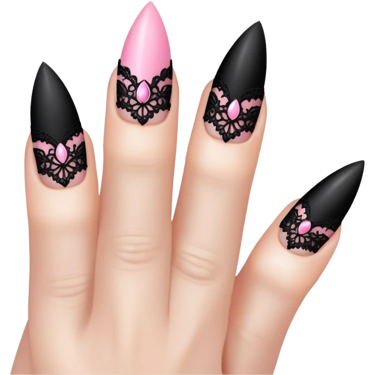 pink gothic nails emoji