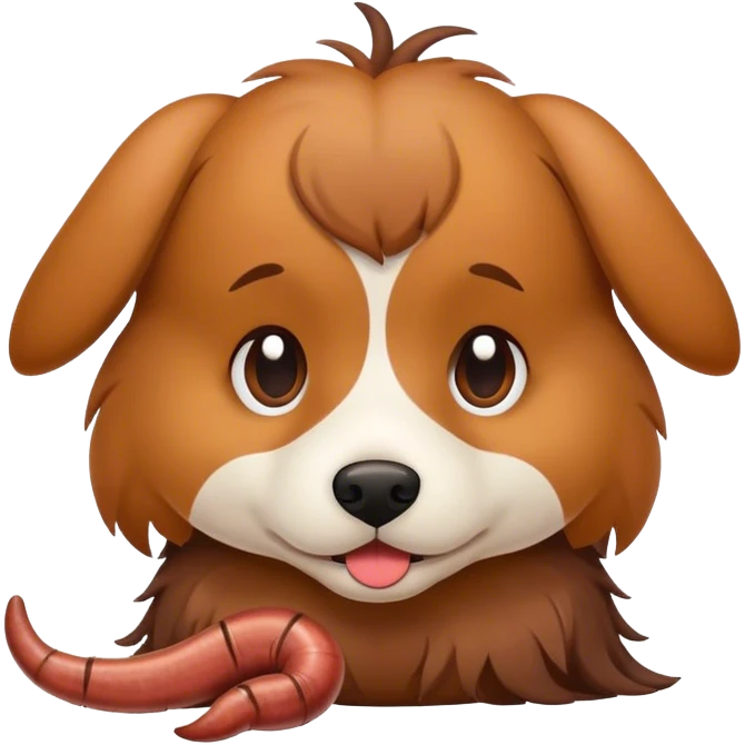 Dog with worms emoji