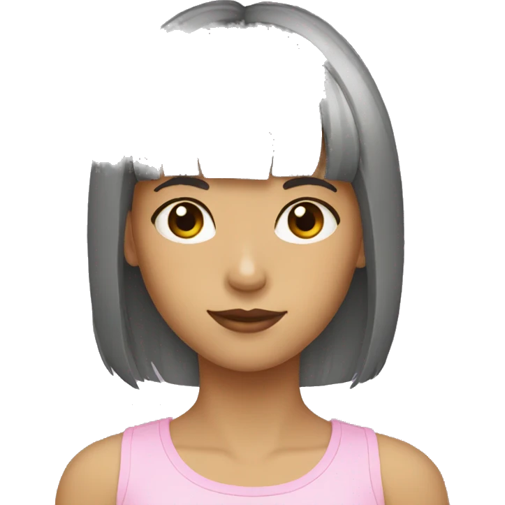 girl long haircut with bangs emoji