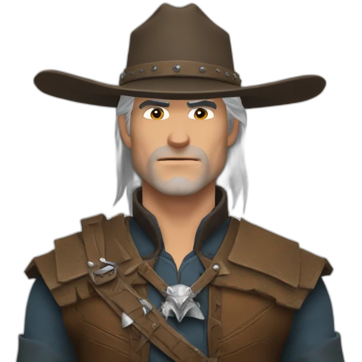 Geralt of Rivia with cowboy hat emoji